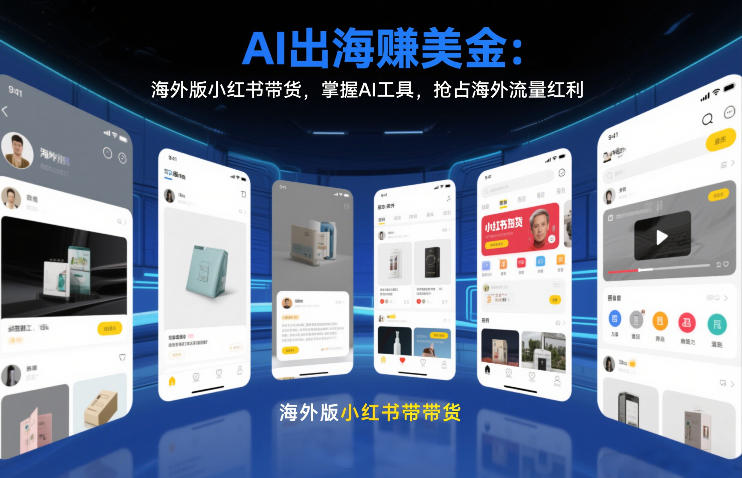 AI出海賺美金：海外版小红书带货，掌握AI工具，抢占海外流量红利（更新2026）| 鹿鸣网创