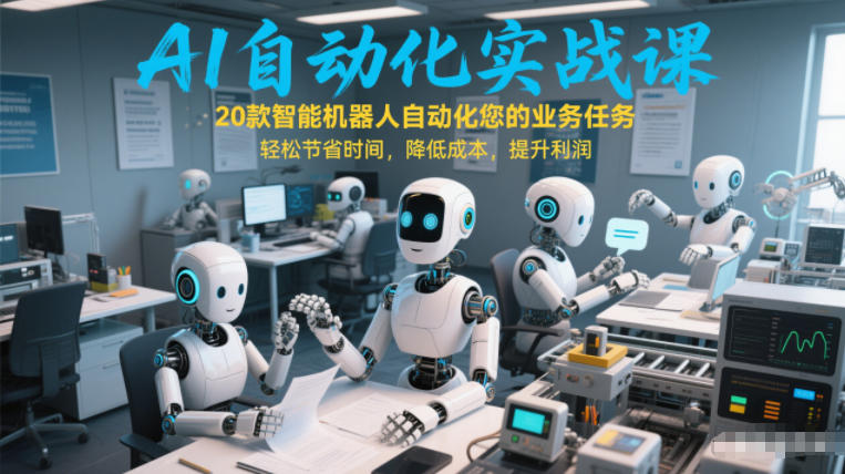 AI自动化实战课：20款智能机器人自动化您的业务任务，轻松节省时间，降低成本，提升利润| 鹿鸣网创