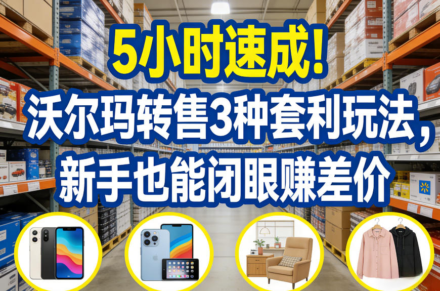 5小时速成！沃尔玛转售3种套利玩法，新手也能闭眼賺差价| 鹿鸣网创