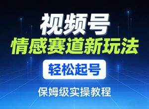 视频号情感赛道新玩法，轻松起号，保姆级实操教程| 鹿鸣网创