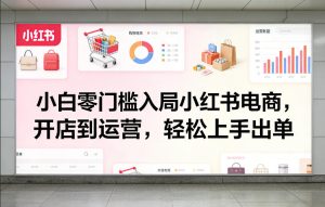小白零门槛入局小红书电商，开店到运营，轻松上手出单| 鹿鸣网创