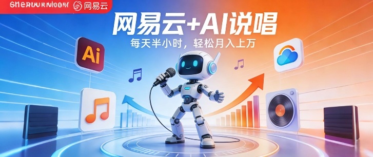 网易云+AI说唱，每天半小时，AI内容创作+流量变现，轻松月入1W| 鹿鸣网创