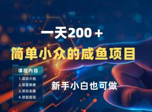 一天收入2张，一个简单小众的咸鱼项目，0门槛小白也能做| 鹿鸣网创