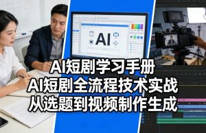 AI短剧学习手册，AI短剧全流程技术实战，从选题到视频制作生成| 鹿鸣网创