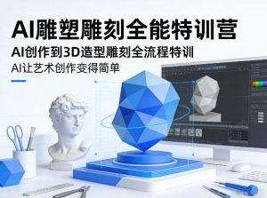 AI雕塑雕刻全能特训营，AI创作到3D造型雕刻全流程特训，AI让艺术创作变得简单| 鹿鸣网创