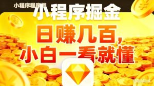 微信小程序掘金项目，不用复杂操作，5分钟就能学会上手操作，日入几张【揭秘】| 鹿鸣网创
