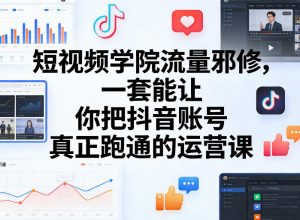 短视频学院流量邪修,一套能让你把抖音账号真正跑通的运营课| 鹿鸣网创