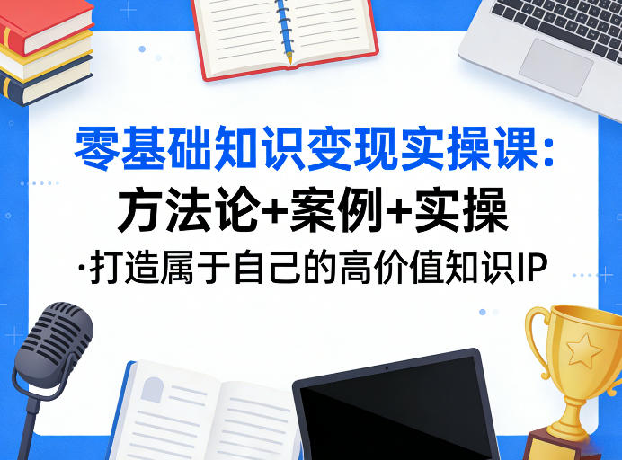 零基础知识变现实操课，方法论+案例+实操，打造属于自己的高价值知识IP| 鹿鸣网创
