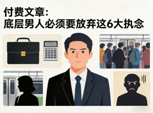 付费文章:底层男人必须要放弃这6大执念| 鹿鸣网创