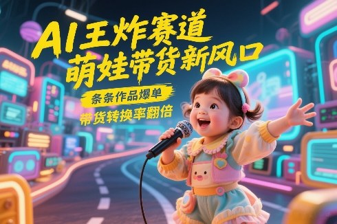 AI王炸赛道，萌娃带货新风口，条条作品爆单，带货转换率翻倍，核心逻辑拆解| 鹿鸣网创
