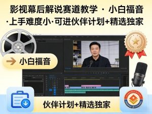 某大佬的影视幕后解说赛道教学，小白福音，上手难度小，可进伙伴计划+精选独家| 鹿鸣网创