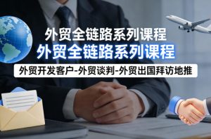 外贸系列课程，外贸开发客户-外贸谈判-外贸出国拜访地推，完成一个外贸链路| 鹿鸣网创