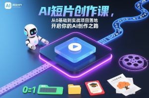 AI短片创作课,从0基础到实战项目落地,开启你的AI创作之路(更新0411)| 鹿鸣网创