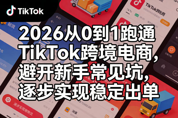 2026从0到1跑通TikTok跨境电商，避开新手常见坑，逐步实现稳定出单| 鹿鸣网创