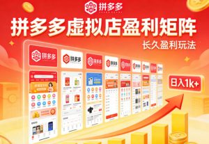 实测可落地!拼多多虚拟店长久盈利玩法,矩阵放大收益,日入1k+不难【揭秘】| 鹿鸣网创