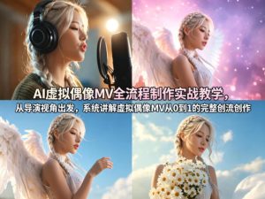 AI虚拟偶像MV全流程制作实战教学，从导演视角出发，系统讲解虚拟偶像MV从0到1的完整创作流程| 鹿鸣网创
