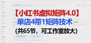 小红书虚拟矩阵4.0技术:单店4带1矩阵(共65节,可工作室放大)| 鹿鸣网创