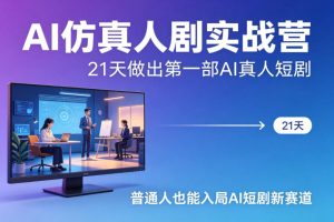 AI仿真人剧实战营,21天做出第一部AI真人短剧,普通人也能入局AI短剧新赛道| 鹿鸣网创