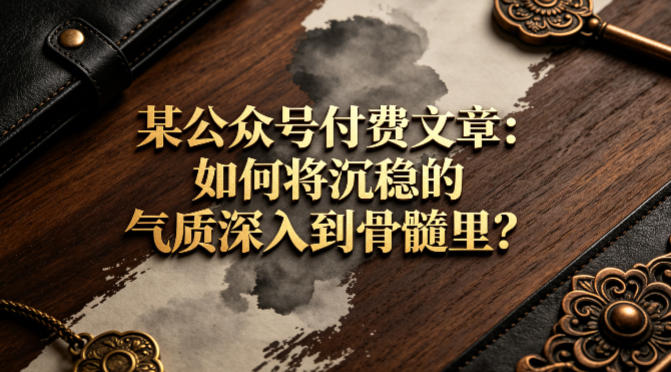某公众号付费文章：如何将沉稳的气质深入到骨髓里？| 鹿鸣网创