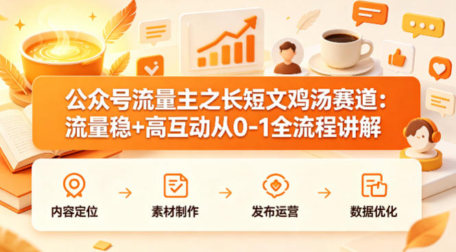 公众号流量主之长短文鸡汤赛道，流量稳+高互动，从0-1全流程讲解| 鹿鸣网创