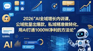 2026AI全域增长内训课，公域批量出爆款，私域精准做转化，用AI打通1000W净利的方法论（更新）| 鹿鸣网创