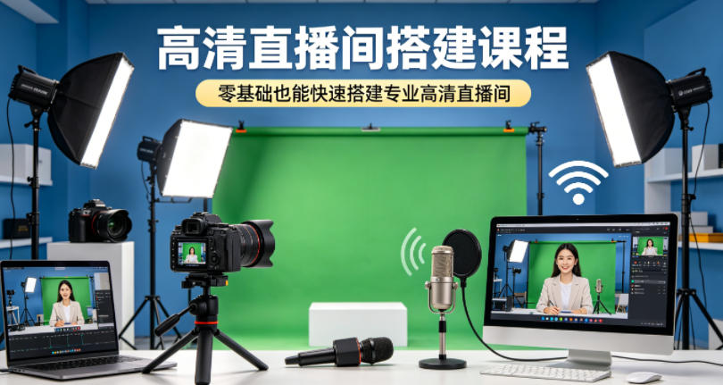 高清直播间搭建课程，零基础也能快速搭建专业高清直播间| 鹿鸣网创