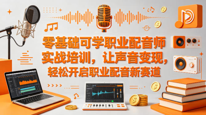 零基础可学职业配音师实战培训，让声音变现，轻松开启职业配音新赛道| 鹿鸣网创