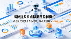 揭秘拼多多虚拟类目盈利模式：机器人代运营全自动闭环，轻松实现月入1-5W| 鹿鸣网创