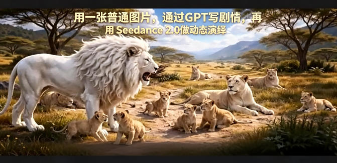 用一张普通图片，通过GPT写剧情，再用Seedance 2.0做动态演绎，居然能生成迪士尼风格搞笑动画| 鹿鸣网创