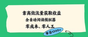 靠高效流量获取收益，零成本全自动阅读模拟器2.0全新玩法，单窗口高达50+蓝海小众项目【揭秘】| 鹿鸣网创