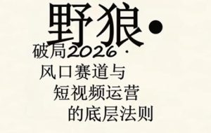 野狼团队·多平台实操运营课，覆盖AI口播、服装、好物、漫剪等热门玩法（更新4月）| 鹿鸣网创