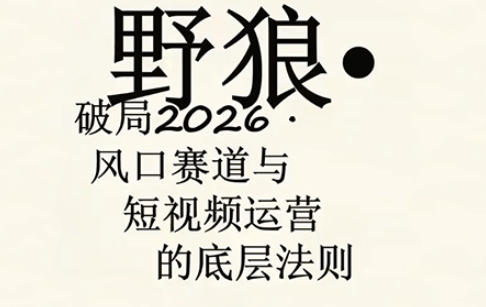 野狼团队·多平台实操运营课，覆盖AI口播、服装、好物、漫剪等热门玩法（更新4月）| 鹿鸣网创
