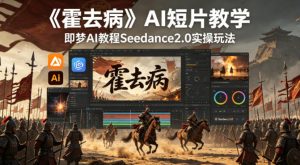 《霍去病》AI短片教学，即梦AI教程Seedance2.0实操玩法| 鹿鸣网创