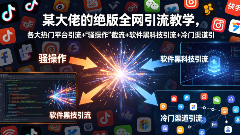 某大佬的绝版全网引流教学，各大热门平台引流+”骚操作”截流+软件黑科技引流+冷门渠道引流等| 鹿鸣网创