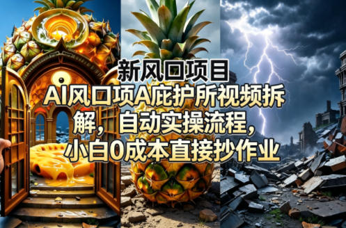 新风口项目AI庇护所视频拆解，自动实操流程，小白0成本直接抄作业| 鹿鸣网创