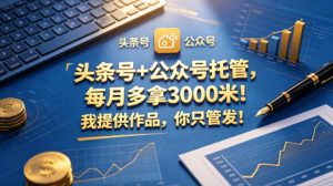 头条号+公众号托管，每月多拿3000米！我提供作品，你只管发！【揭秘】| 鹿鸣网创