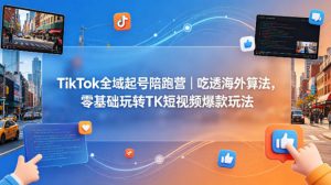 TikTok全域起号陪跑营｜吃透海外算法，零基础玩转TK短视频爆款玩法| 鹿鸣网创