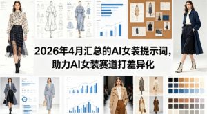 2026年4月汇总的AI女装提示词，助力AI女装赛道打差异化| 鹿鸣网创