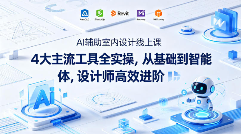 AI辅助室内设计线上课｜4大主流工具全实操，从基础到智能体，设计师高效进阶| 鹿鸣网创