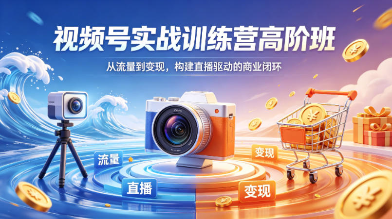 视频号实战训练营高阶班，从流量到变现，构建直播驱动的商业闭环（26年4月）| 鹿鸣网创