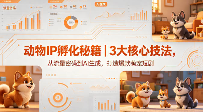 动物IP孵化秘籍｜3大核心技法，从流量密码到AI生成，打造爆款萌宠短剧| 鹿鸣网创