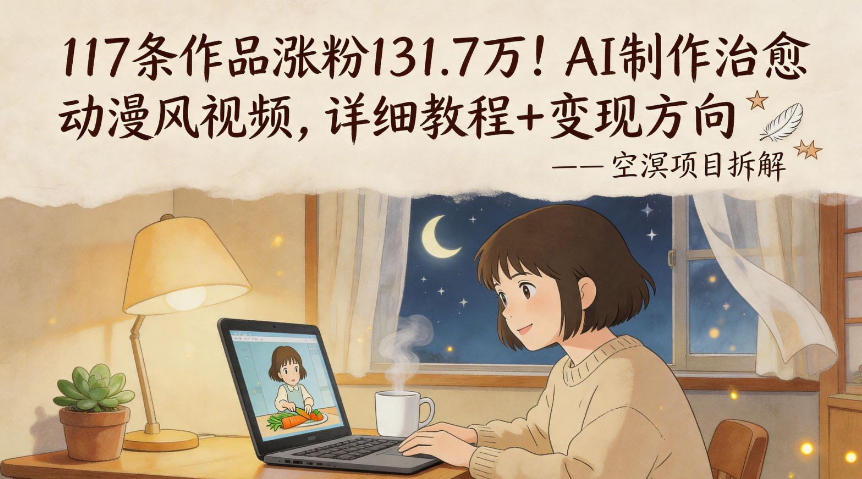 117条作品涨粉131.7W！AI制作治愈动漫风视频，详细教程+变现方向| 鹿鸣网创