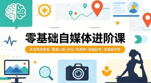 零基础自媒体进阶课，多名导师亲授，覆盖心理+定位+短视频+瑜伽起号，零基础可学| 鹿鸣网创