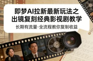 即梦AI拉新最新玩法之出镜复刻经典影视剧教学，长期有流量，全流程教你复制收益| 鹿鸣网创