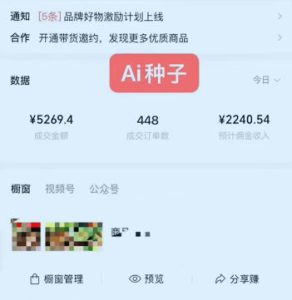 视频号AI种子带货，0粉0保证金就可做，人人能做，实操日入1k+| 鹿鸣网创