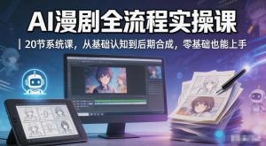 AI漫剧全流程实操课｜20节系统课，从基础认知到后期合成，零基础也能上手| 鹿鸣网创