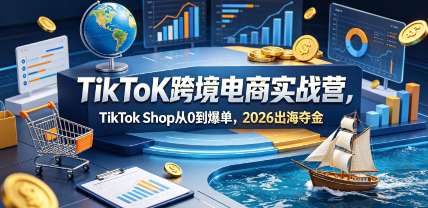 TikToK跨境电商实战营，TikTok Shop从0到爆单，2026出海夺金| 鹿鸣网创