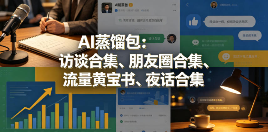 AI蒸馏包：访谈合集、朋友圈合集、流量黄宝书、夜话合集【文档】| 鹿鸣网创