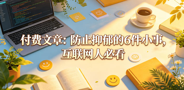 付费文章：防止抑郁的6件小事，互联网人必看！| 鹿鸣网创