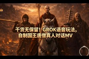 干货无保留！GROK语音玩法，自制国王唐僧真人对话MV| 鹿鸣网创